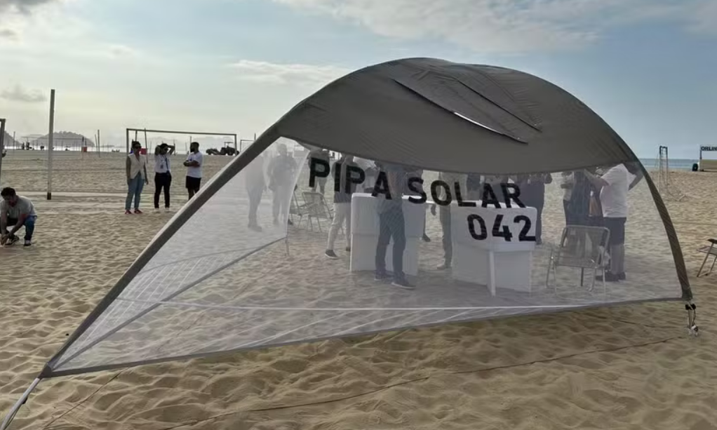 Novo modelo de barraca de praia, em atendimento ao decreto de maio de 2025